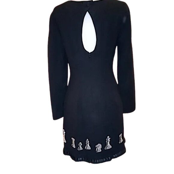 NICOLE MILLER Vintage 1990's  Black & White 'Wednesday Addams' Chess Dress - Picture 2 of 8
